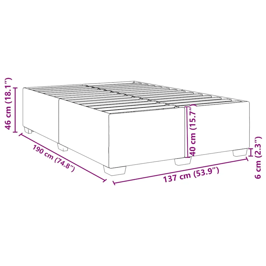 Cadre de lit sans matelas blanc 137 x 190 cm similicuir - 9