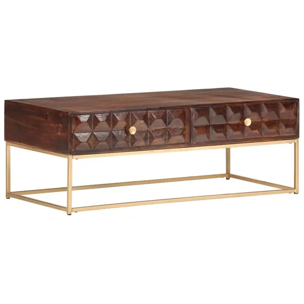 Table basse 112 x 50 x 40 cm en bois de manguier massif