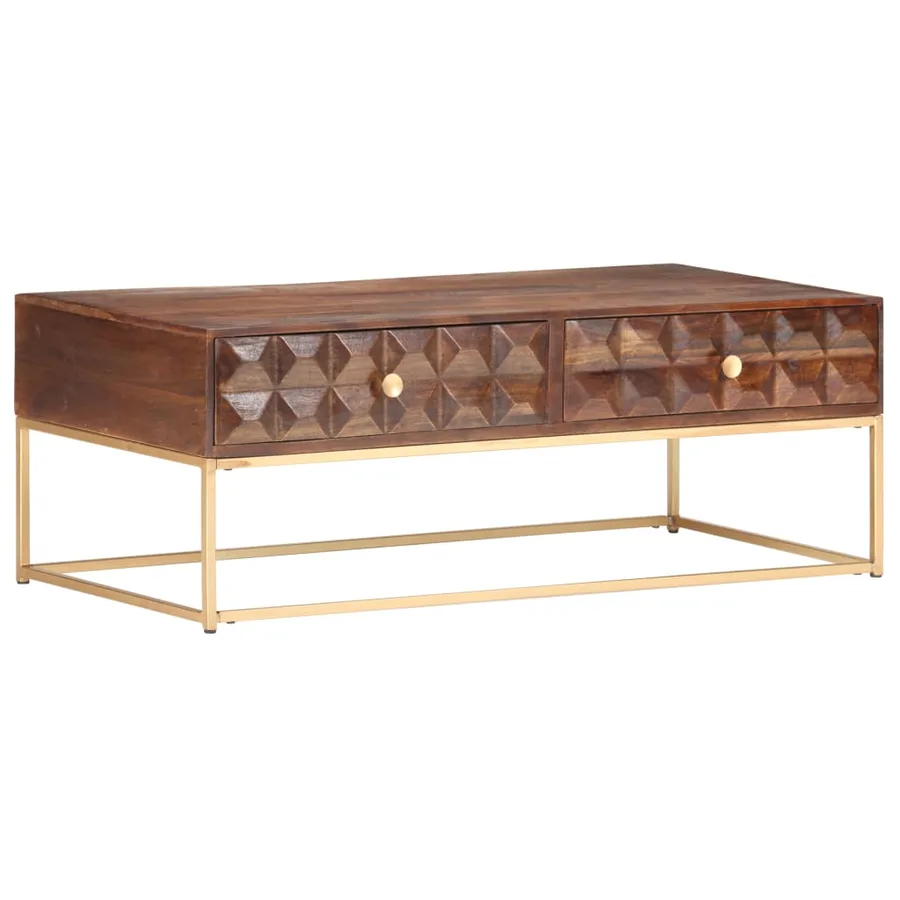 Table basse 112 x 50 x 40 cm en bois de manguier massif - 10