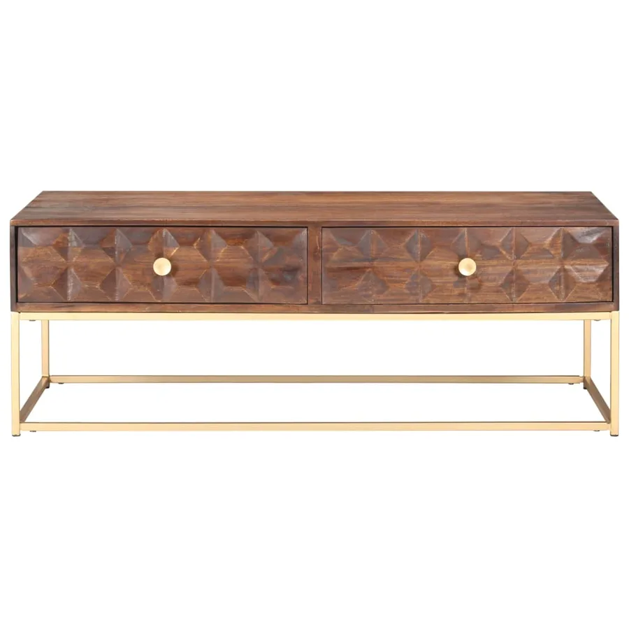 Table basse 112 x 50 x 40 cm en bois de manguier massif - 3