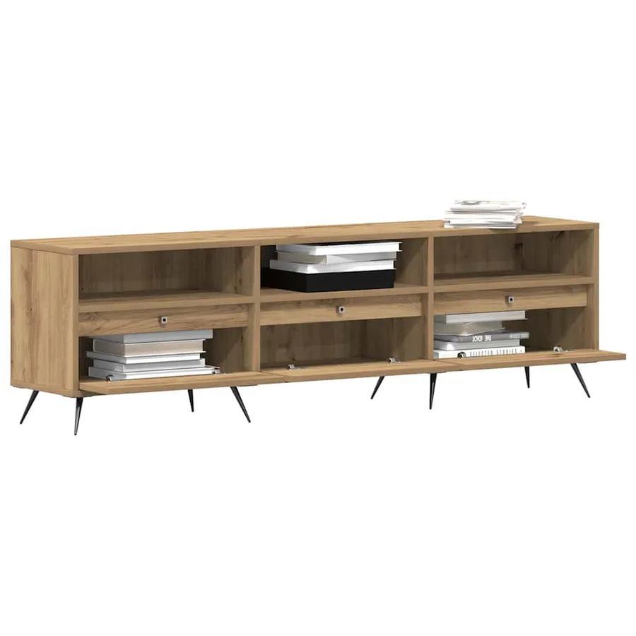 Meuble TV 150 x 30 x 44,5 cm chêne artisanal Bois d'ingénierie - 3