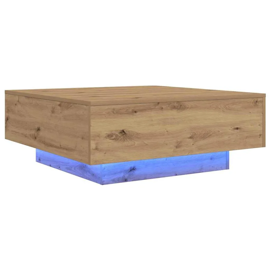 Table basse Chêne artisanal 80 x 80 x 31 cm Bois d'ingénierie - 4