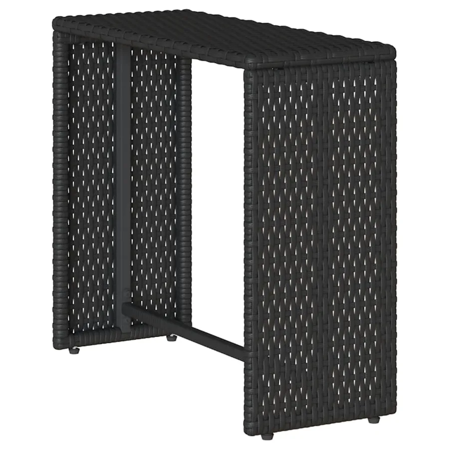 Salon de jardin 5 pcs avec coussins empilable noir polyrotin - 6