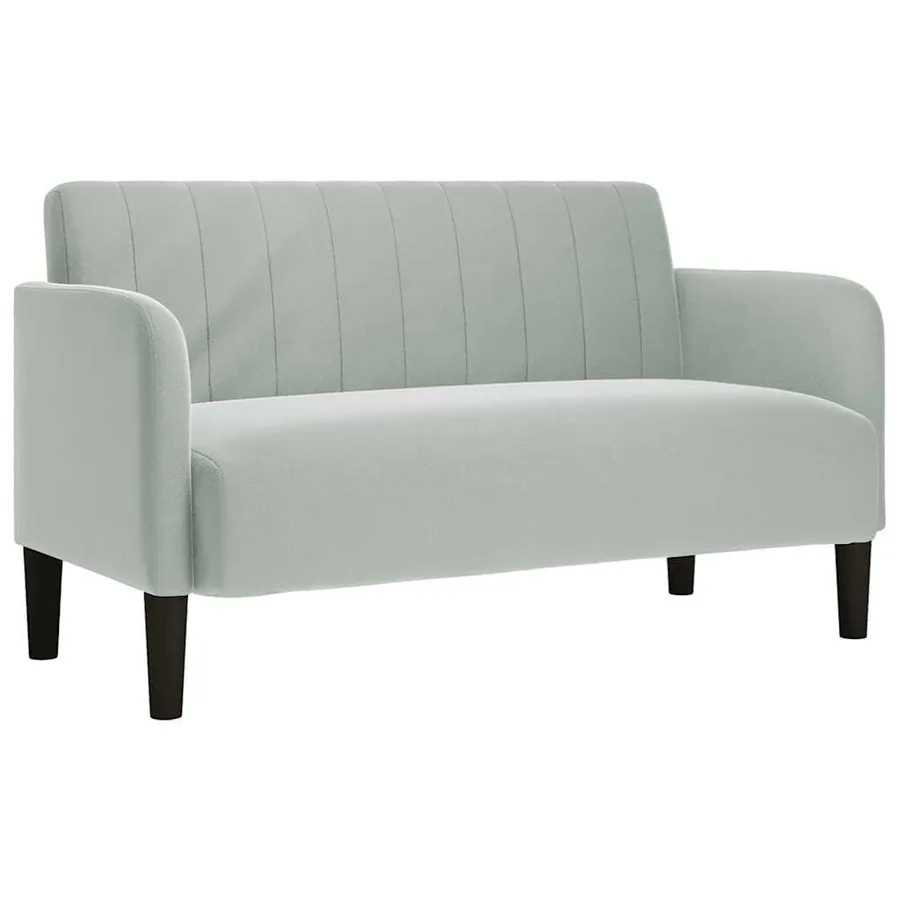 Canapé causeuse gris clair 109 cm velours - 2