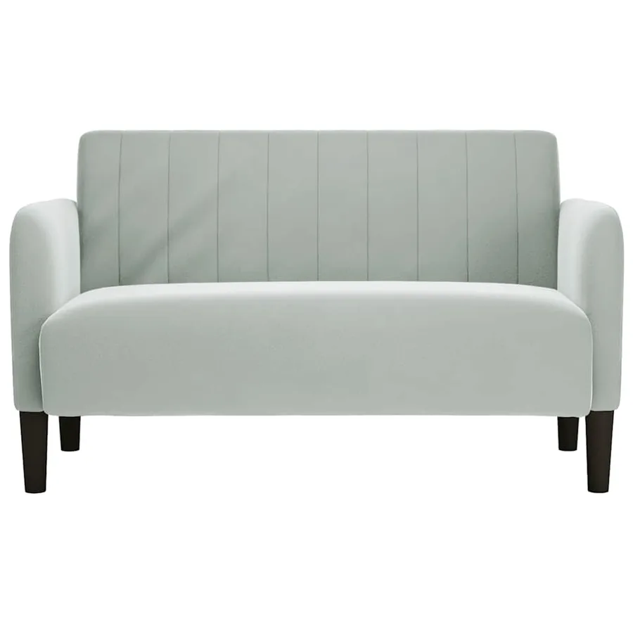 Canapé causeuse gris clair 109 cm velours - 3