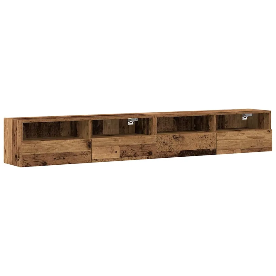 Meuble TV mural 2 pcs Bois Ancien 100 x 30 x 30 cm - 2