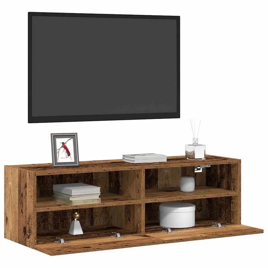 Meuble TV mural 2 pcs Bois Ancien 100 x 30 x 30 cm - 3