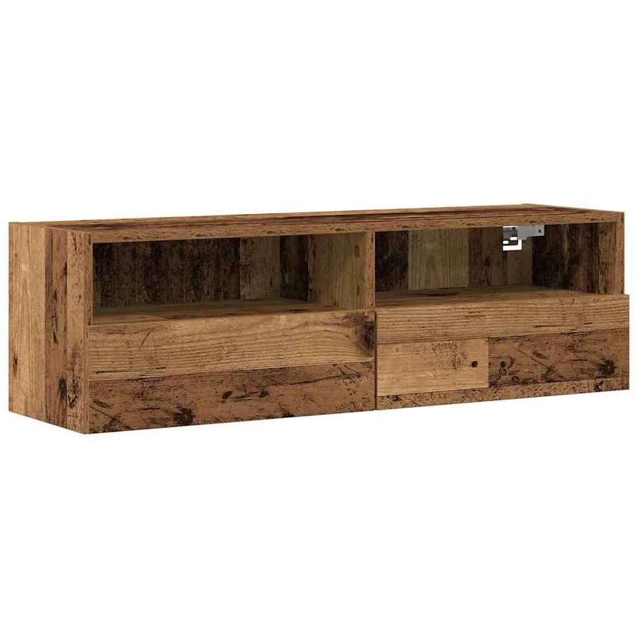 Meuble TV mural 2 pcs Bois Ancien 100 x 30 x 30 cm - 5