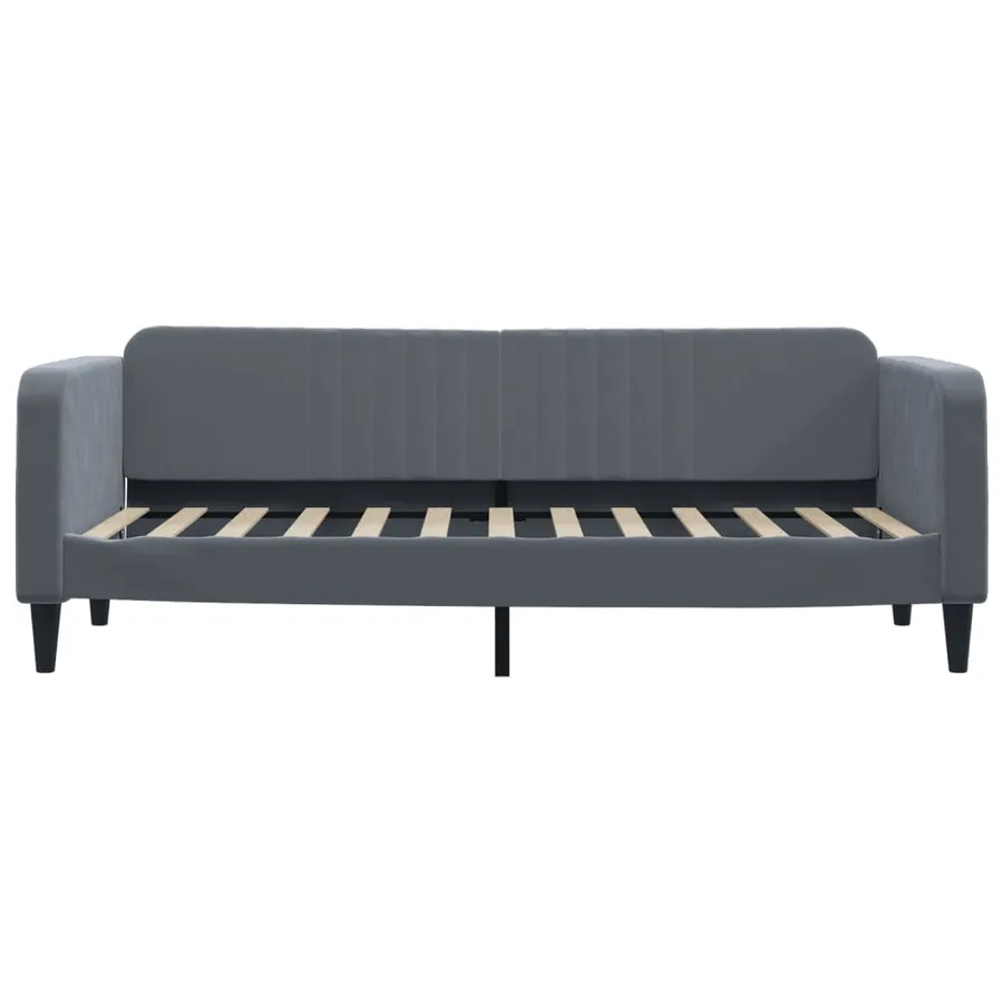Lit de jour avec gigogne sans matelas gris foncé 80x200 cm - 7