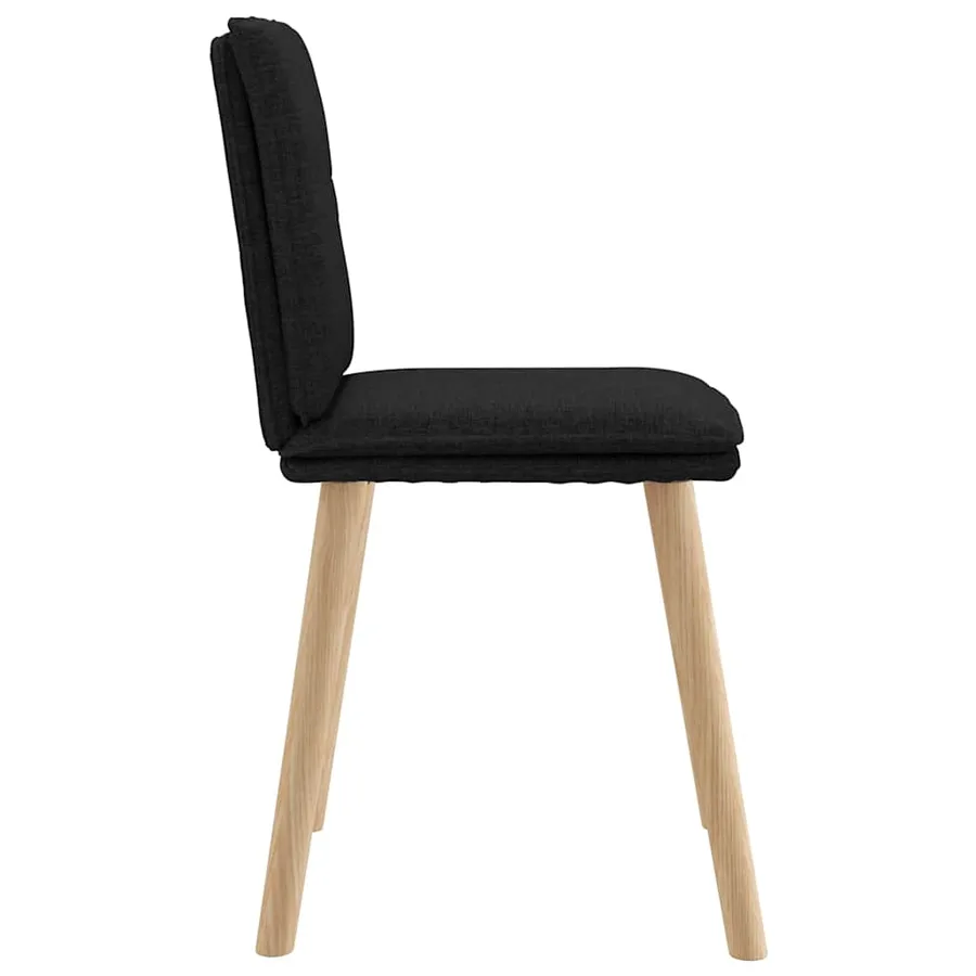 Chaises à manger lot de 6 noir tissu - 5