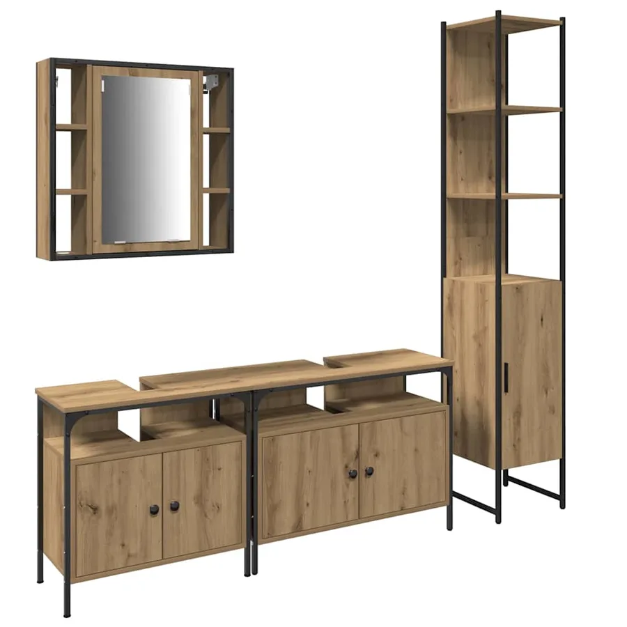 Ensemble de mobilier de salle de bain 4 pc Chêne artisanal - 2
