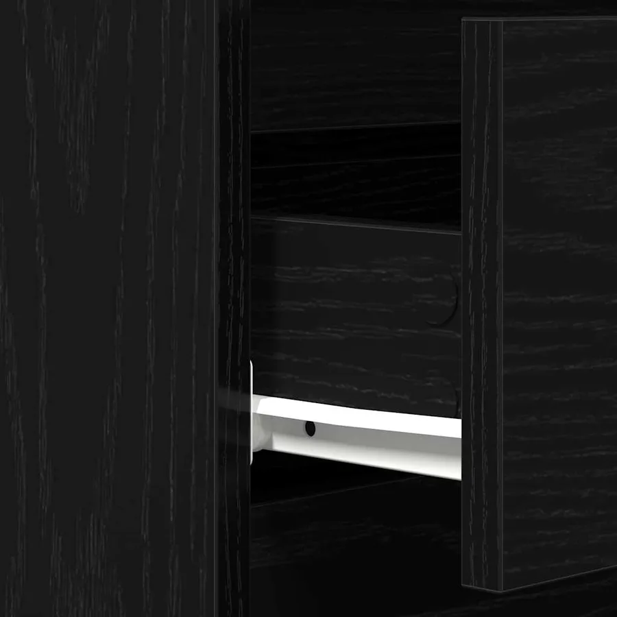 Buffet avec tiroir Chêne noir 60 x 35 x 70 cm Bois d'ingénierie - 10