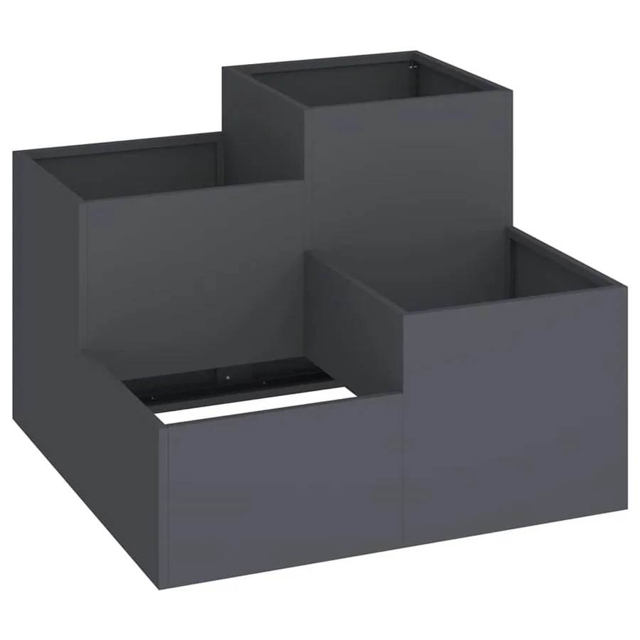 Cache-pot de jardin Anthracite 80 x 80 x 60 cm Acier - 2