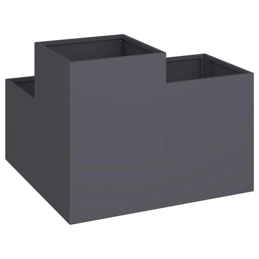 Cache-pot de jardin Anthracite 80 x 80 x 60 cm Acier - 5