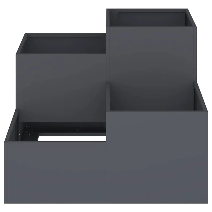 Cache-pot de jardin Anthracite 80 x 80 x 60 cm Acier - 6