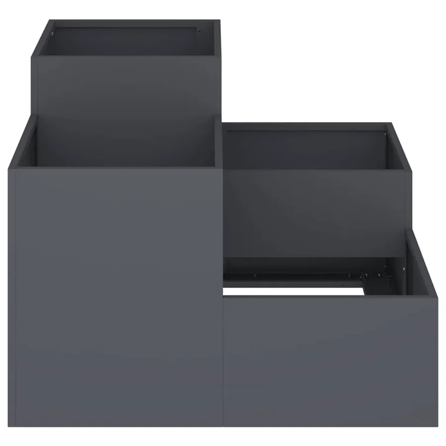 Cache-pot de jardin Anthracite 80 x 80 x 60 cm Acier - 7