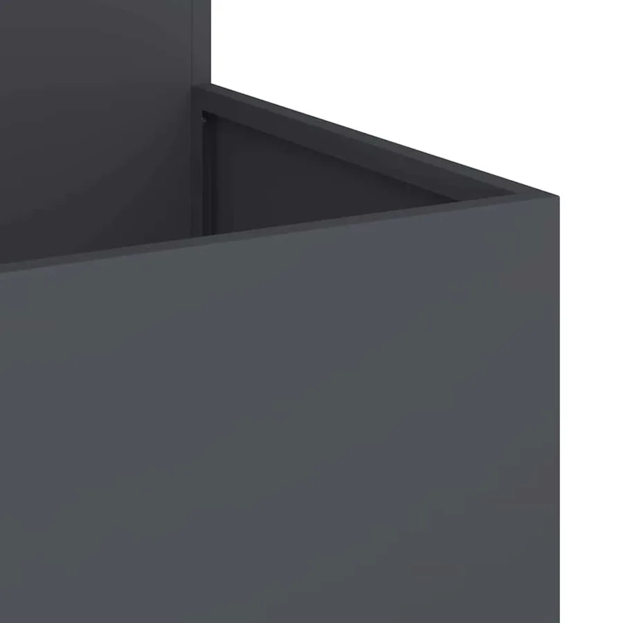 Cache-pot de jardin Anthracite 80 x 80 x 60 cm Acier - 9