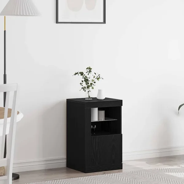 Buffet LED Chêne noir 41 x 37 x 67 cm Bois d'ingénierie
