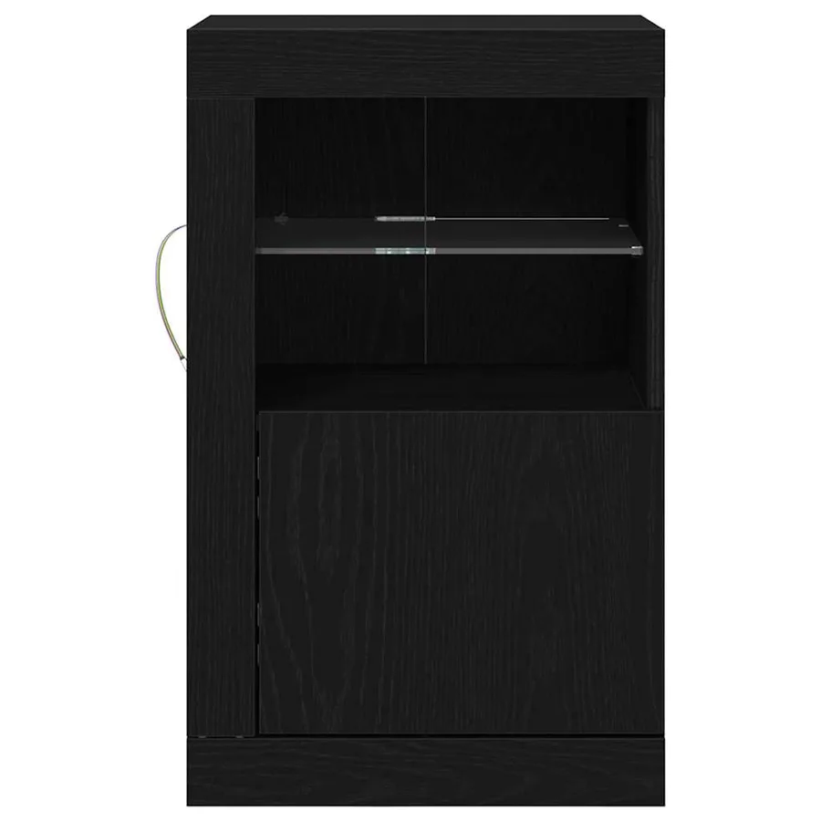 Buffet LED Chêne noir 41 x 37 x 67 cm Bois d'ingénierie - 6