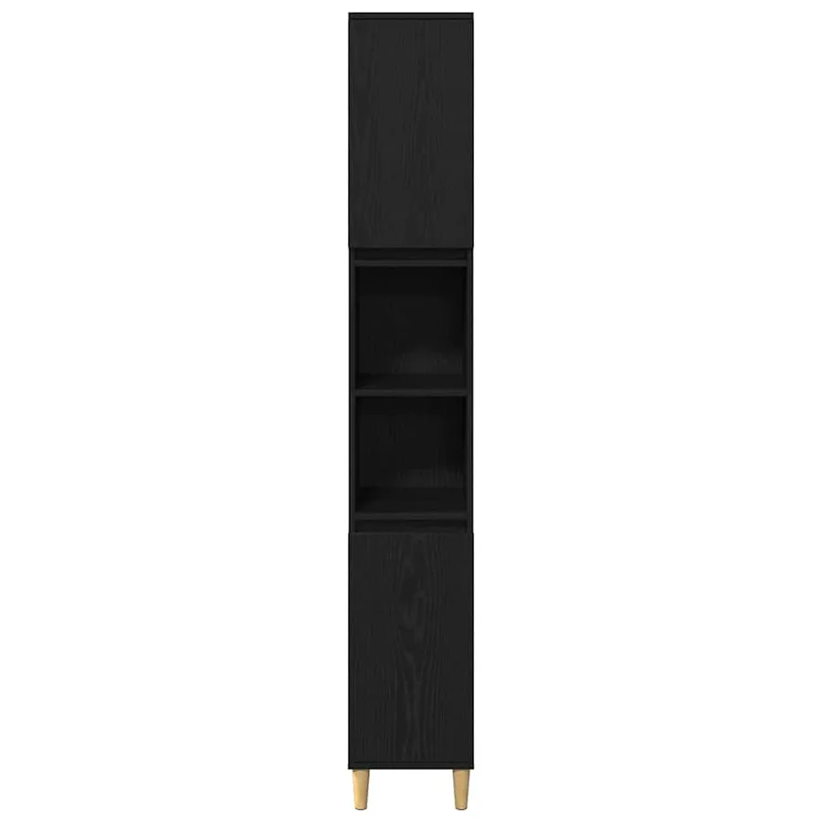 Ensemble de mobilier de salle de bain avec stockage 3 pcs Noir - 10
