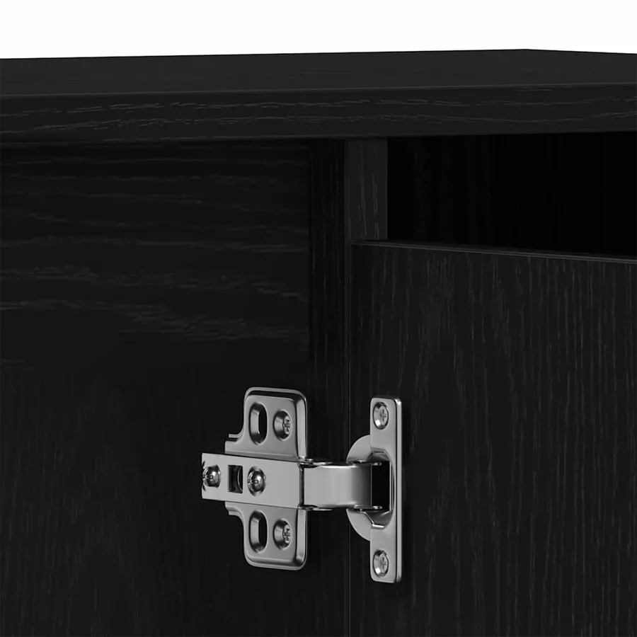 Ensemble de mobilier de salle de bain avec stockage 3 pcs Noir - 12