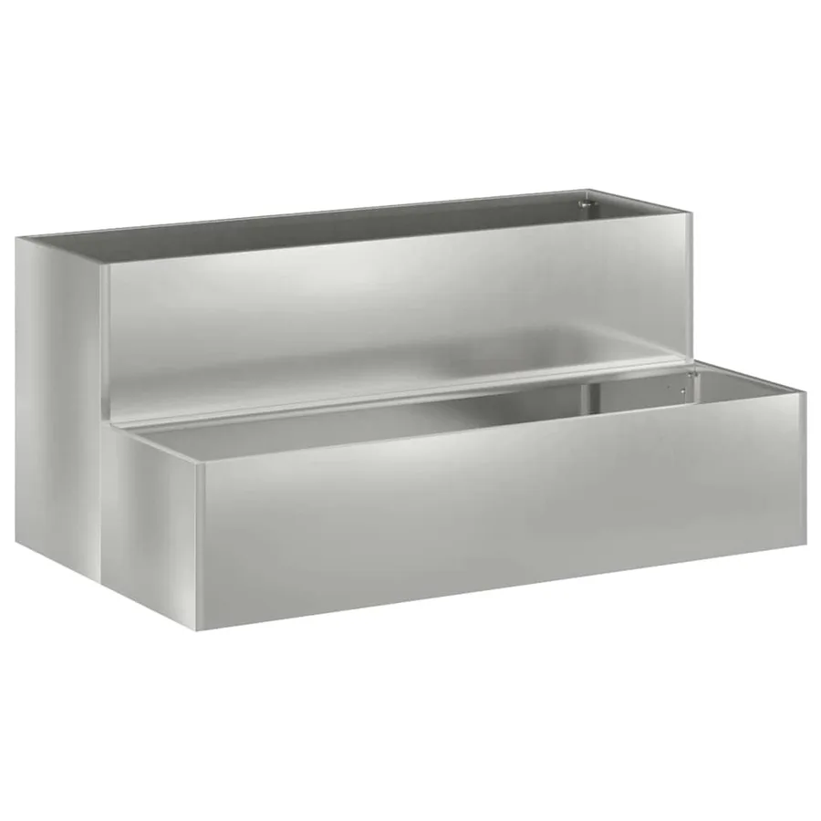 Cache-pot de jardin Argent 100 x 60 x 45 cm Acier galvanisé - 2