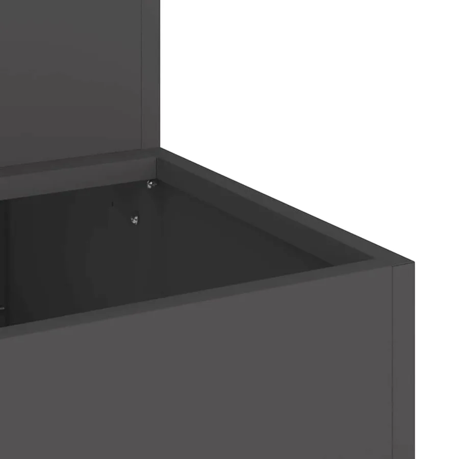 Cache-pot de jardin Noir 100 x 60 x 45 cm Acier laminé à froid - 9