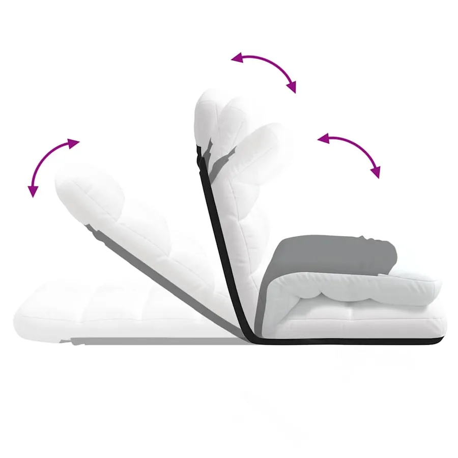 Chaise de sol pliante blanche en tissu 71 x 51 x 62 cm - 7