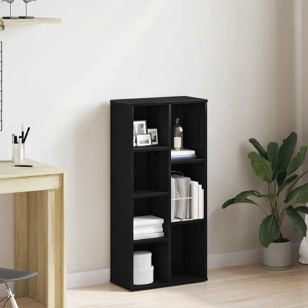Bibliothèque en chêne noir 50 x 25 x 104 cm bois d'ingénierie