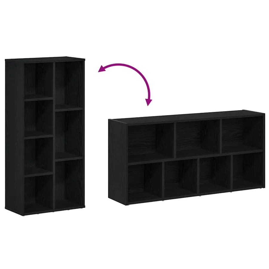 Bibliothèque en chêne noir 50 x 25 x 104 cm bois d'ingénierie - 8