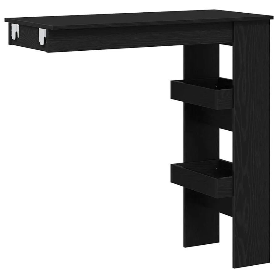 Table de Bar Murale avec étagère Chêne noir 102 x 45 x 103,5 cm - 2