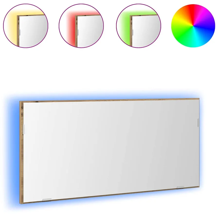 Miroir chêne artisanal 80 x 37 cm Verre et Bois Ingénierie - 3
