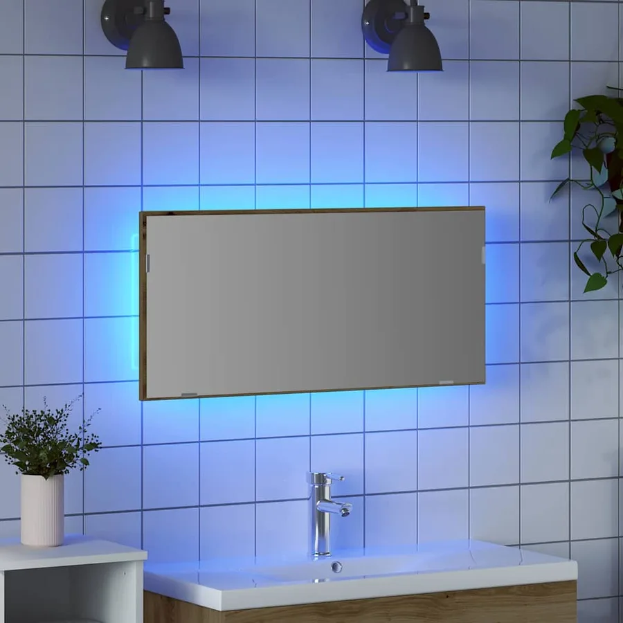 Miroir chêne artisanal 80 x 37 cm Verre et Bois Ingénierie - 4