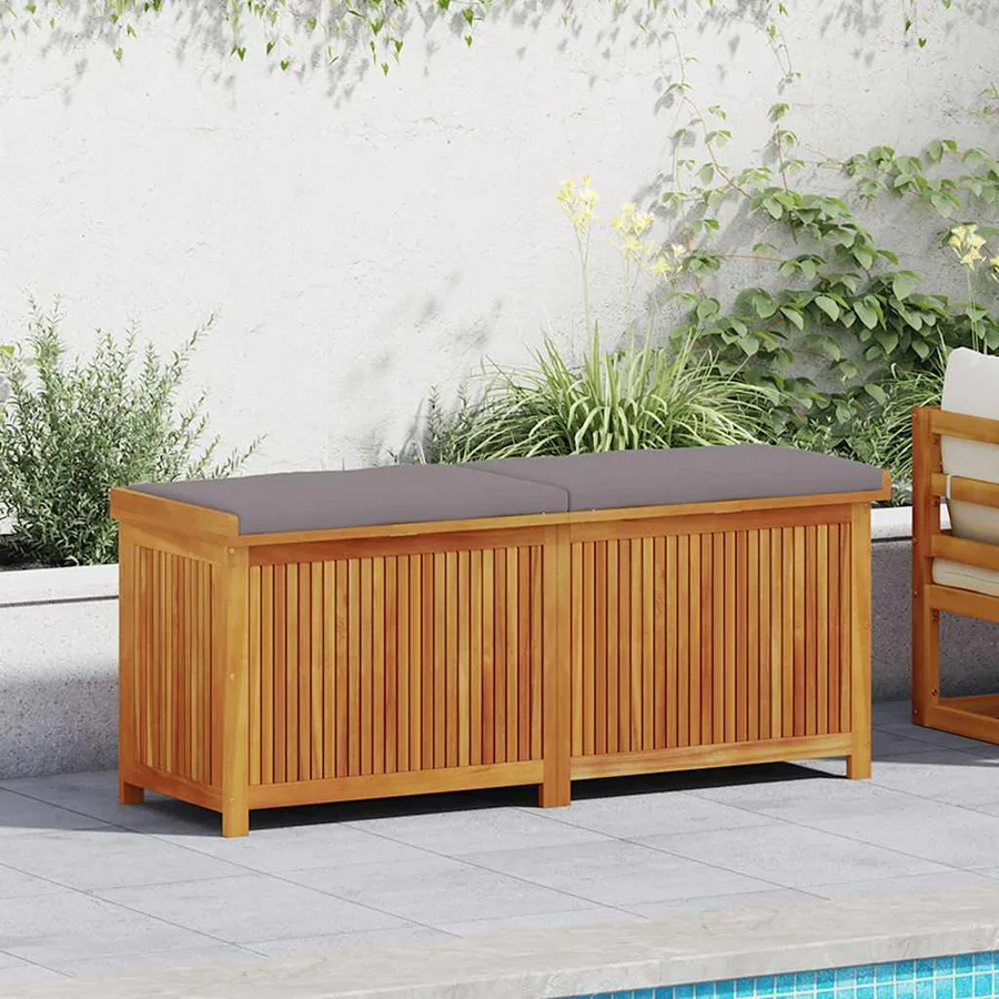 Boîte à coussins d'extérieur 150x50x60,5cm bois massif d'acacia - 3