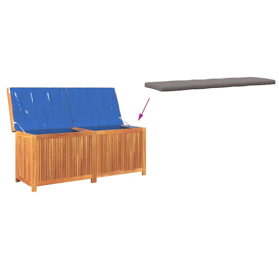 Boîte à coussins d'extérieur 150x50x60,5cm bois massif d'acacia - 8