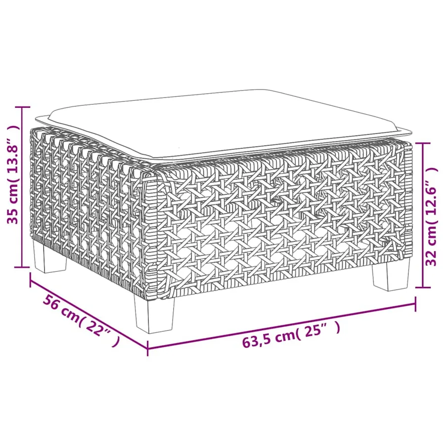 Salon de jardin avec coussins 8 pcs beige résine tressée - 14