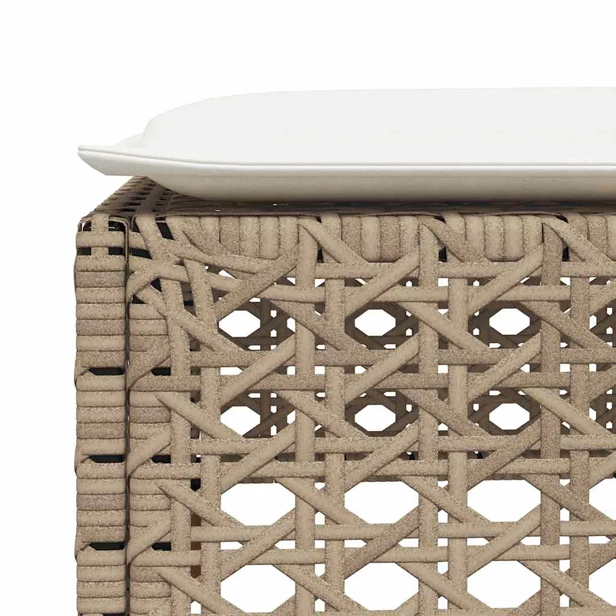 Salon de jardin avec coussins 6 pcs beige résine tressée - 8