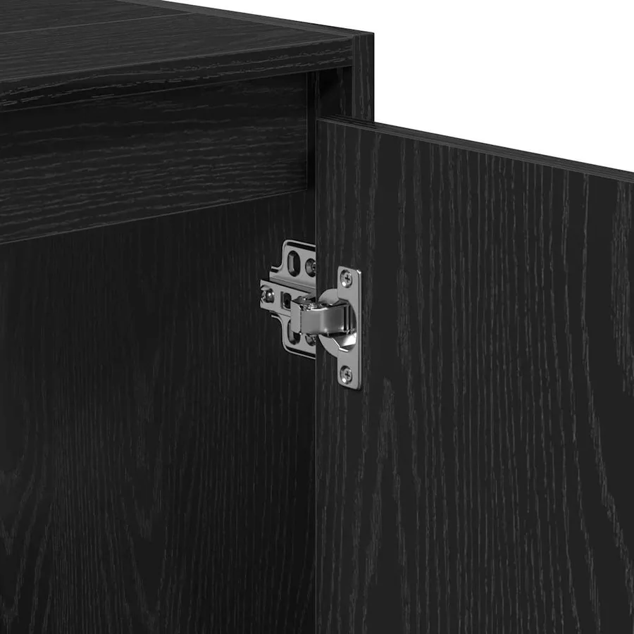 Cabinet de salle de bain avec porte Chêne noir 60 x 33 x 60 cm - 10