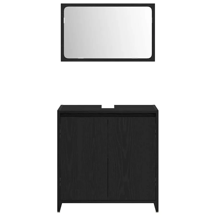 Cabinet de salle de bain avec porte Chêne noir 60 x 33 x 60 cm - 6