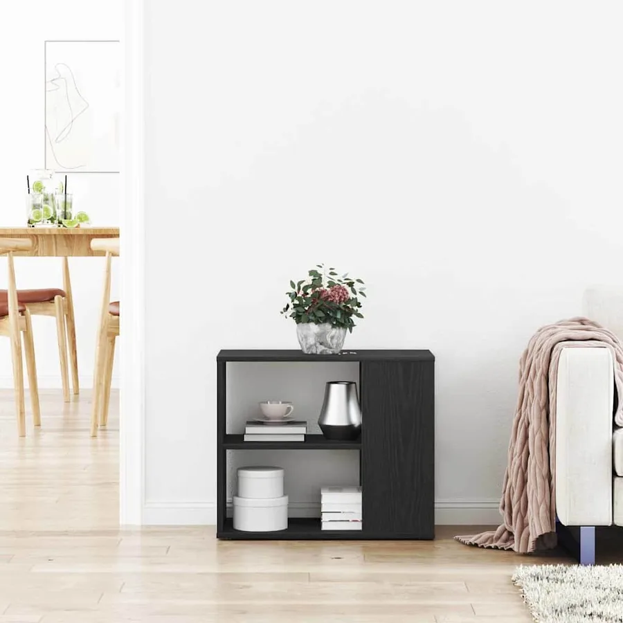 Buffet avec tiroir Chêne noir 60 x 30 x 50 cm Bois d'ingénierie - 4