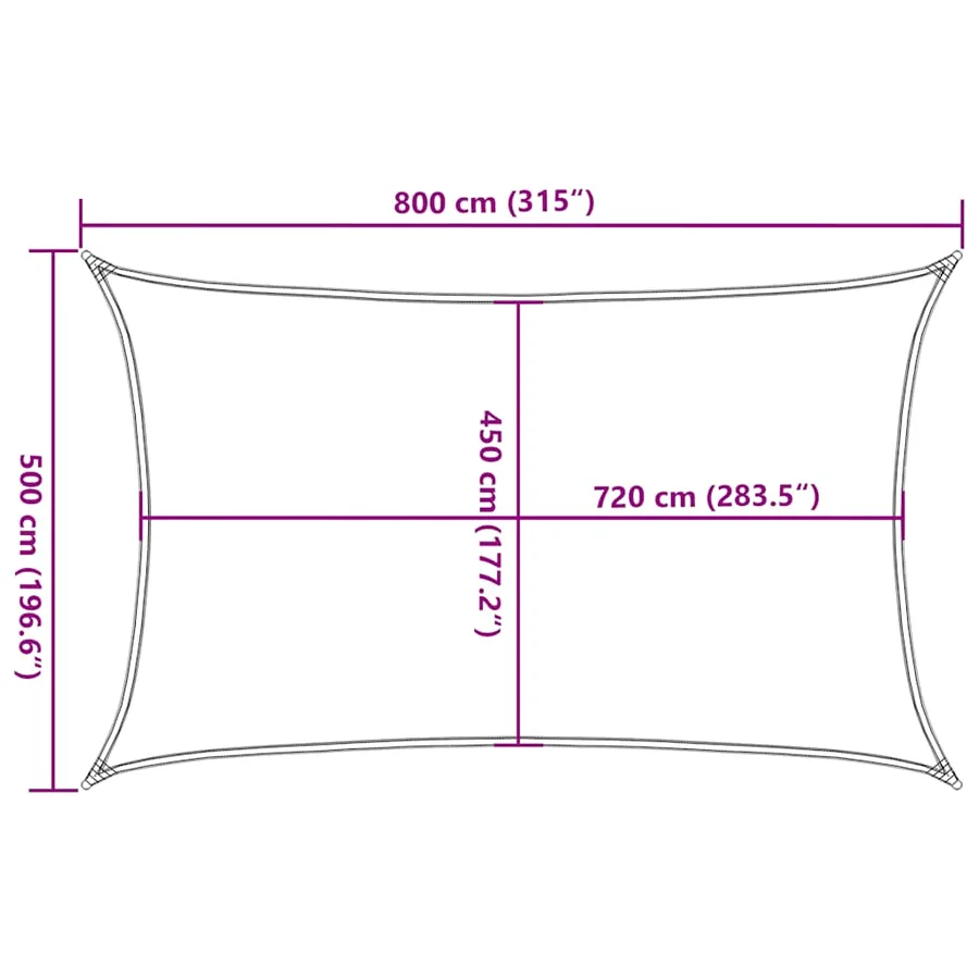 Voile d'ombrage 160 g/m² rectangulaire jaune 5x8 m PEHD - 10