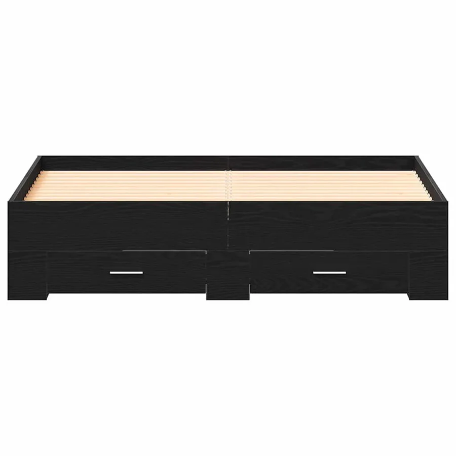 Cadre de lit Chêne noir 135 x 190 cm Bois d'ingénierie - 5