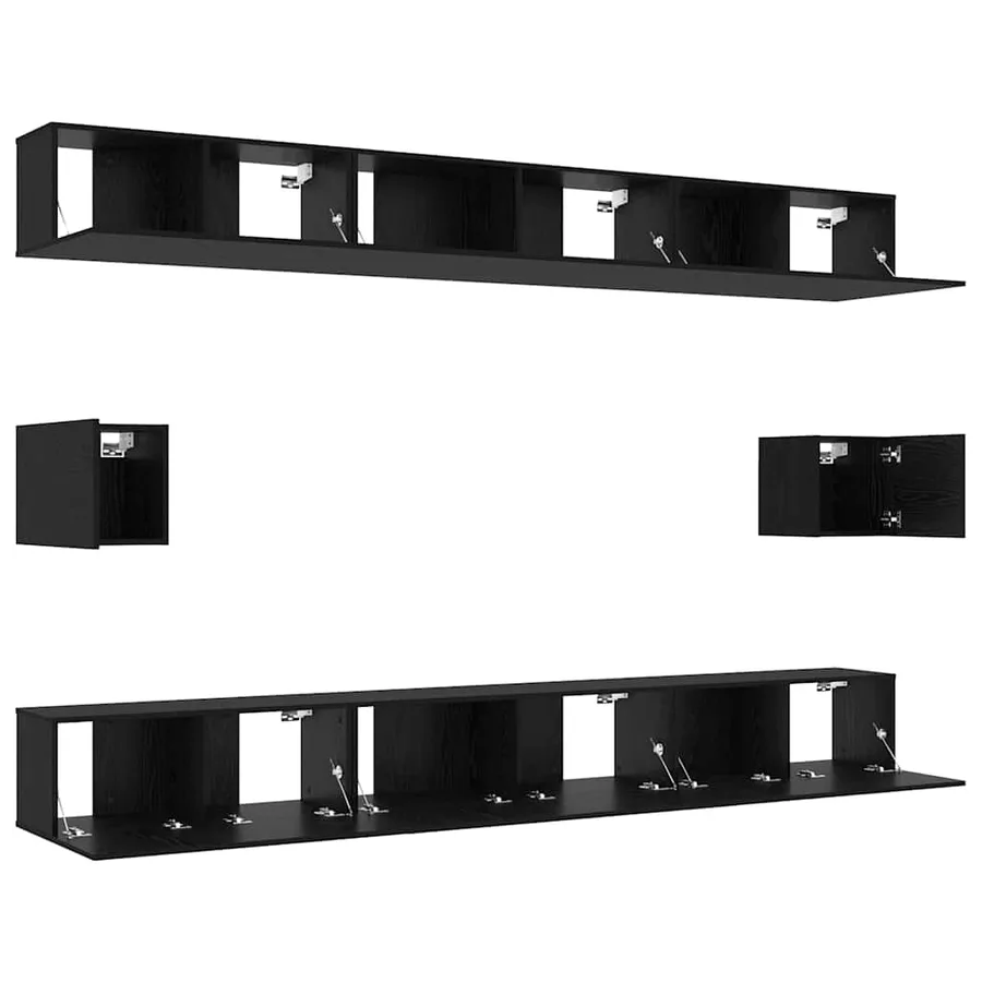 Ensemble meuble TV 8 pcs Chêne noir Bois d'ingénierie - 5