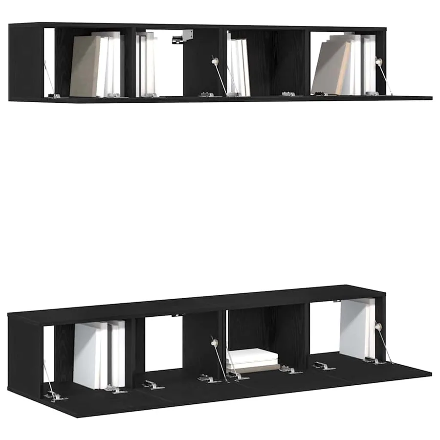 Ensemble meuble TV 4 pcs Chêne noir 80 x 30 x 30 cm - 2