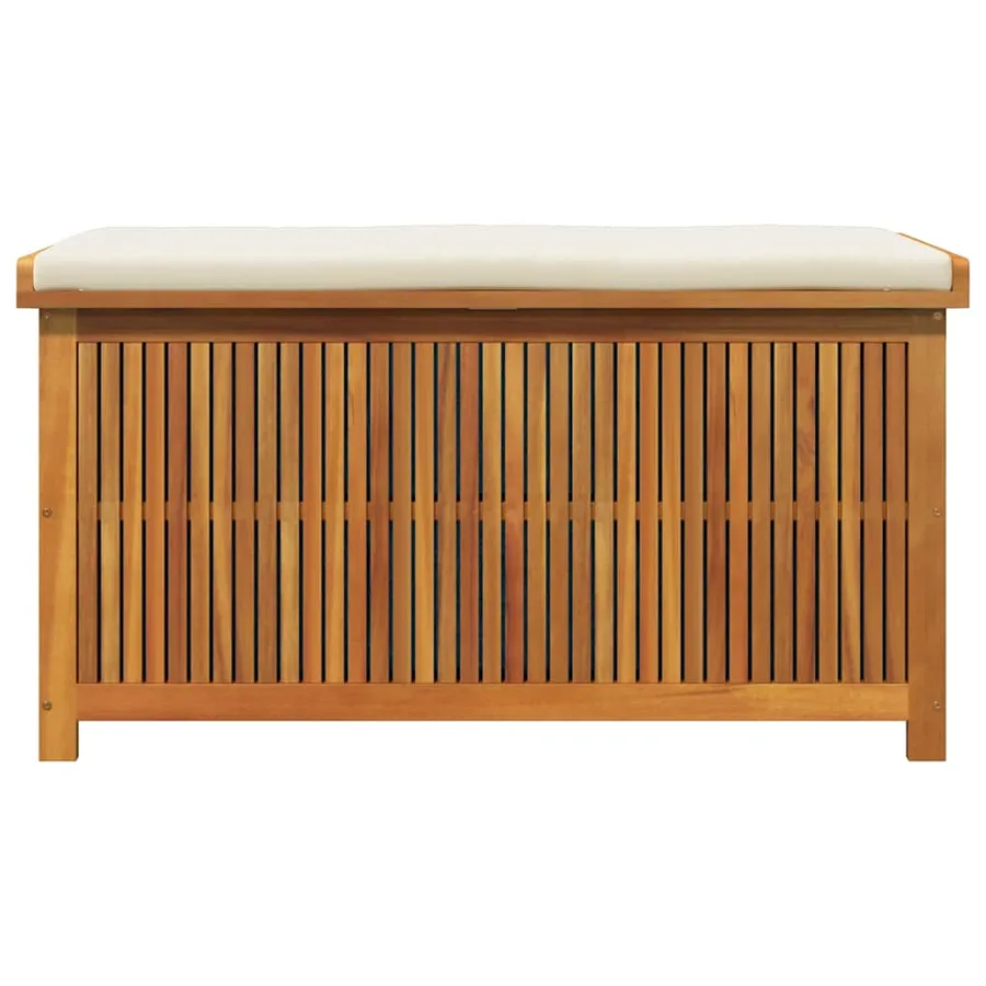 Boîte à coussins d'extérieur 113x50x60,5cm bois massif d'acacia - 5