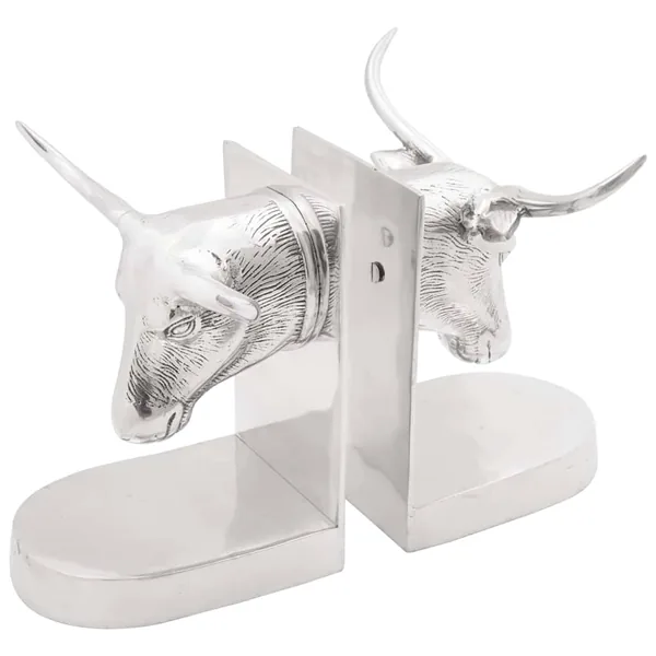 Serre-livres 2 pcs Argenté 21,5 x 15,5 x 20 cm Aluminium