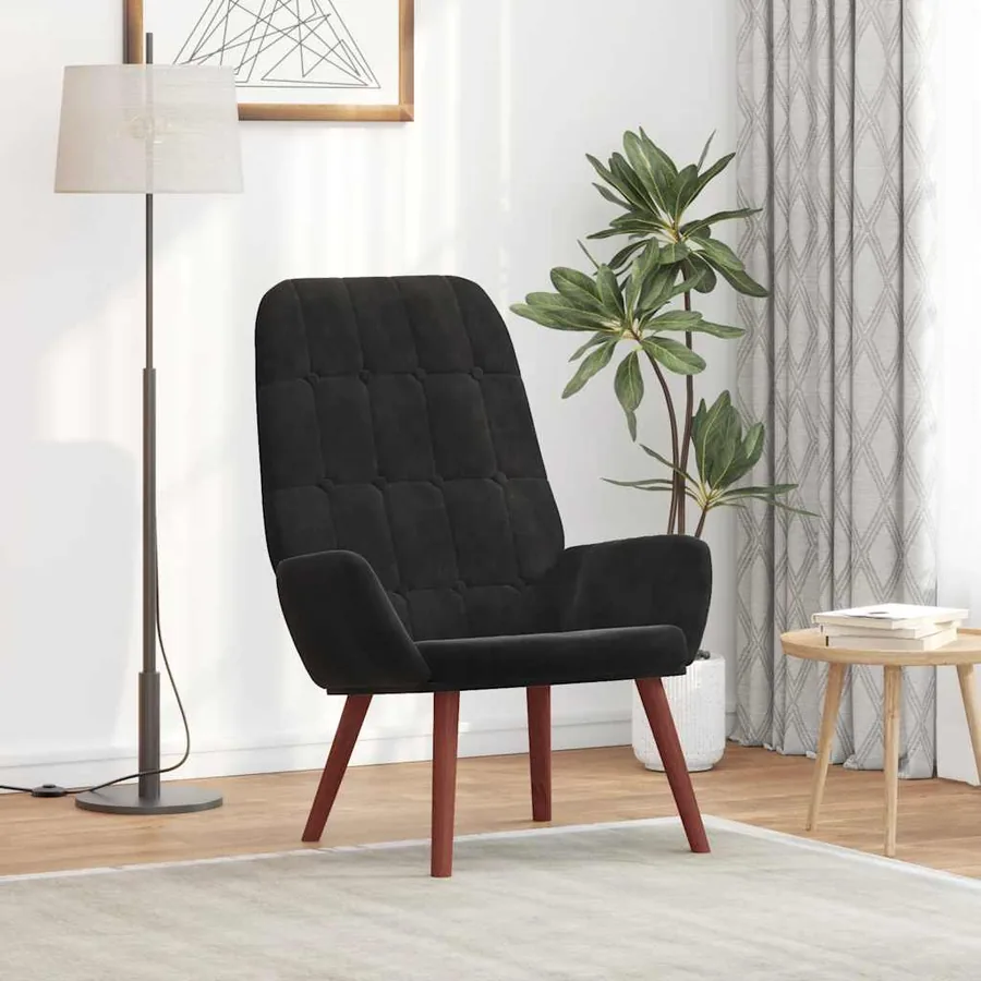 Fauteuil relaxant velours noir