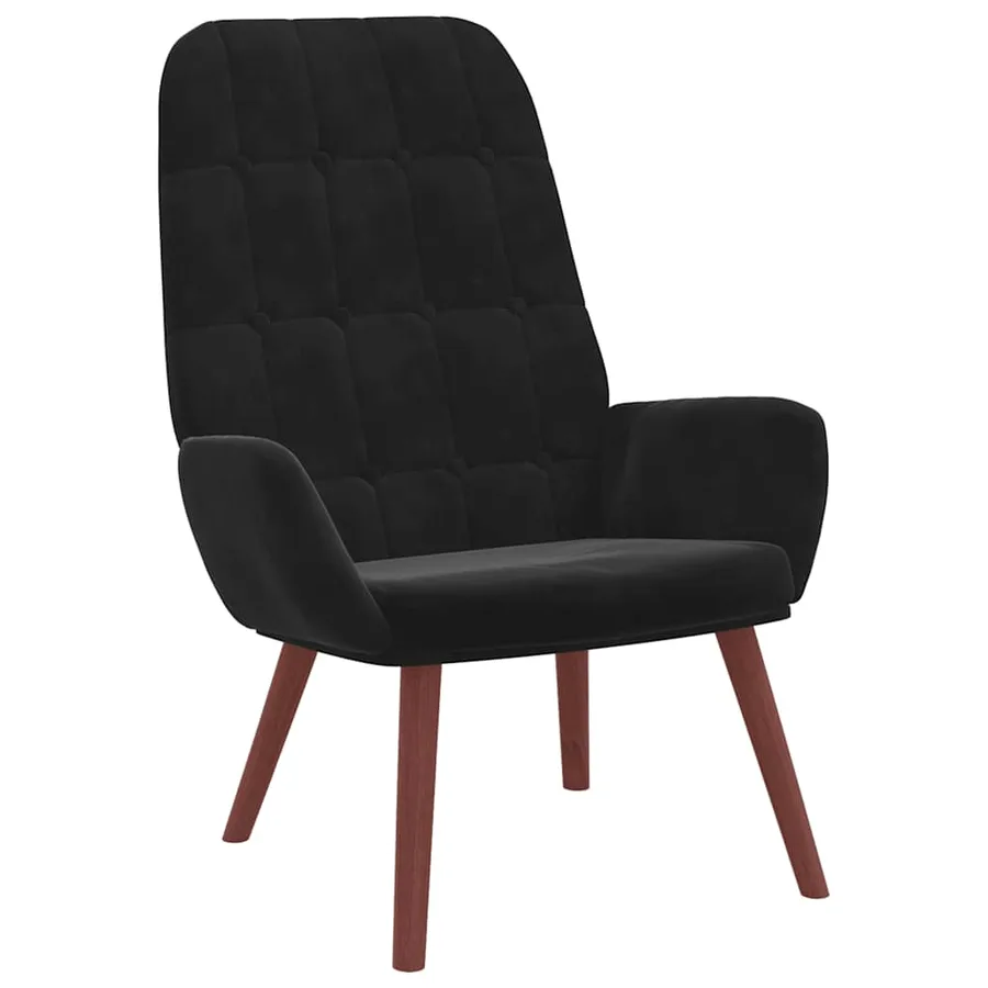 Fauteuil relaxant velours noir - 2