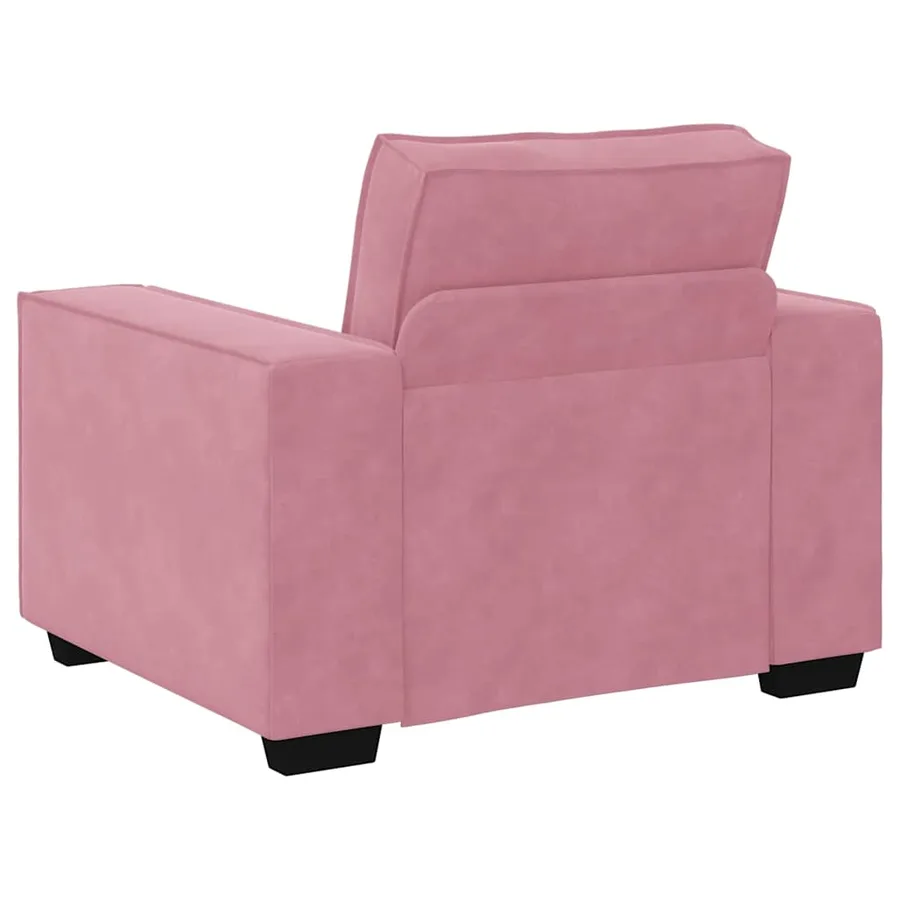 Fauteuil canapé rose 100x78x84 cm velours - 6