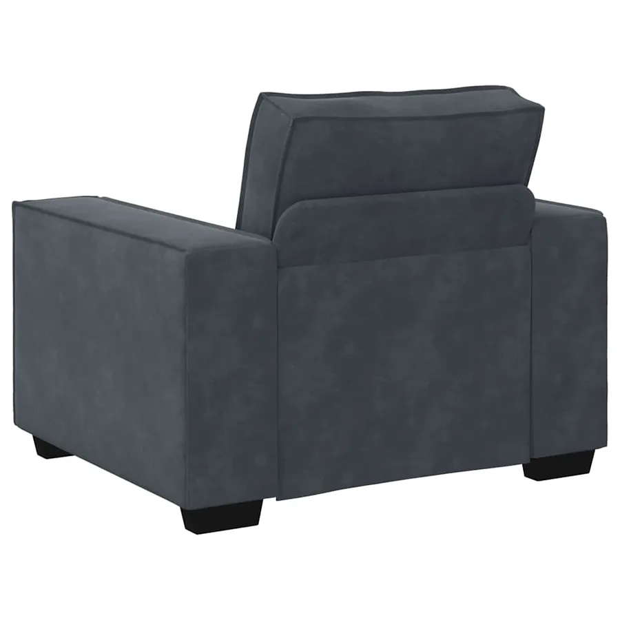 Fauteuil gris foncé 100x78x84 cm velours - 6